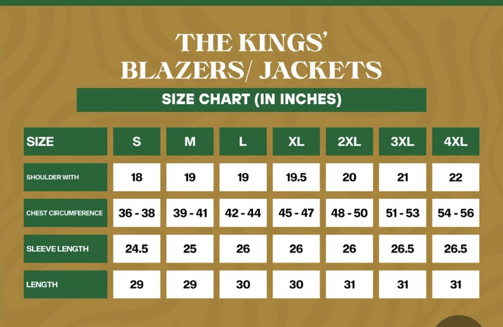 Men blazer and jacket size chart – Goshenablez
