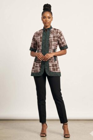 Ankara Fusion – Ivory & Cocoa with Noir Accents