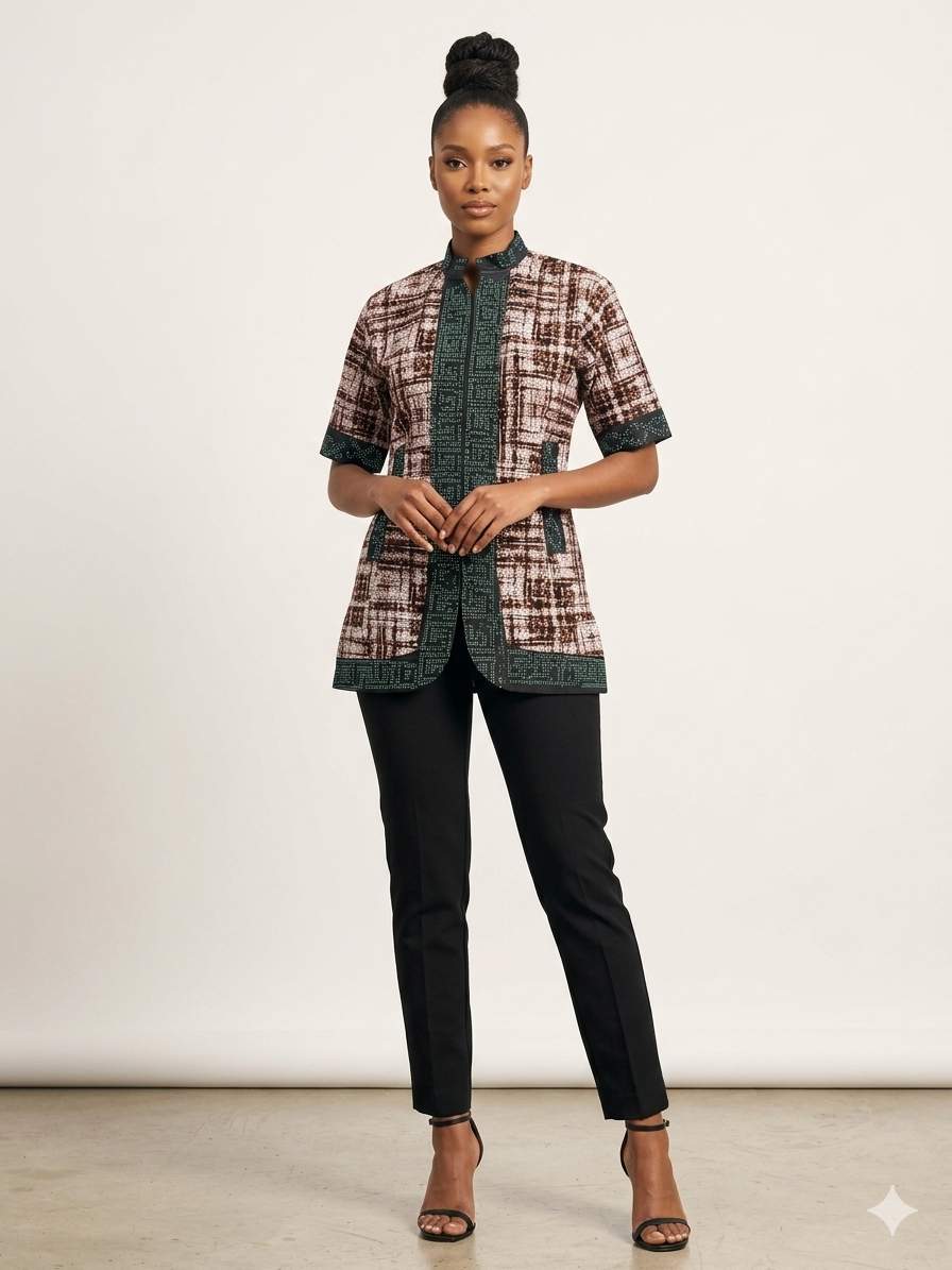 Ankara Fusion – Ivory & Cocoa with Noir Accents Ankara Fusion – Ivory & Cocoa with Noir Accents