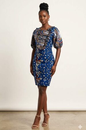 Ankara Print – Royal Blue Multi-Pattern