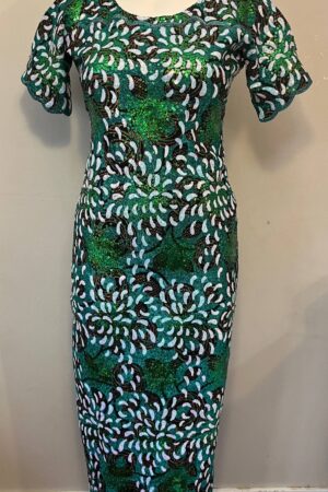 Sequin Lace – Emerald Noir Elegance