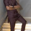 GenZ Luxury Senator Wear for Men – Modern African Menswear Set Chocolate brown senator wear for men