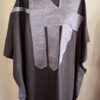 A mannequin displaying a premium luxury Agbada set in coffee brown with intricate stonework detailing