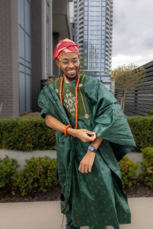 Emerald green agbada for men