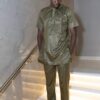 Olive Green Senator Wear for Men – Luxury African Traditional Outfit Nigerian senator outfit for men
