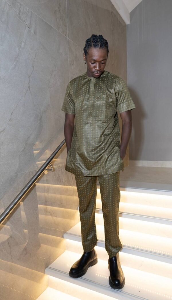 Olive Green Senator Wear for Men – Luxury African Traditional Outfit Nigerian senator outfit for men